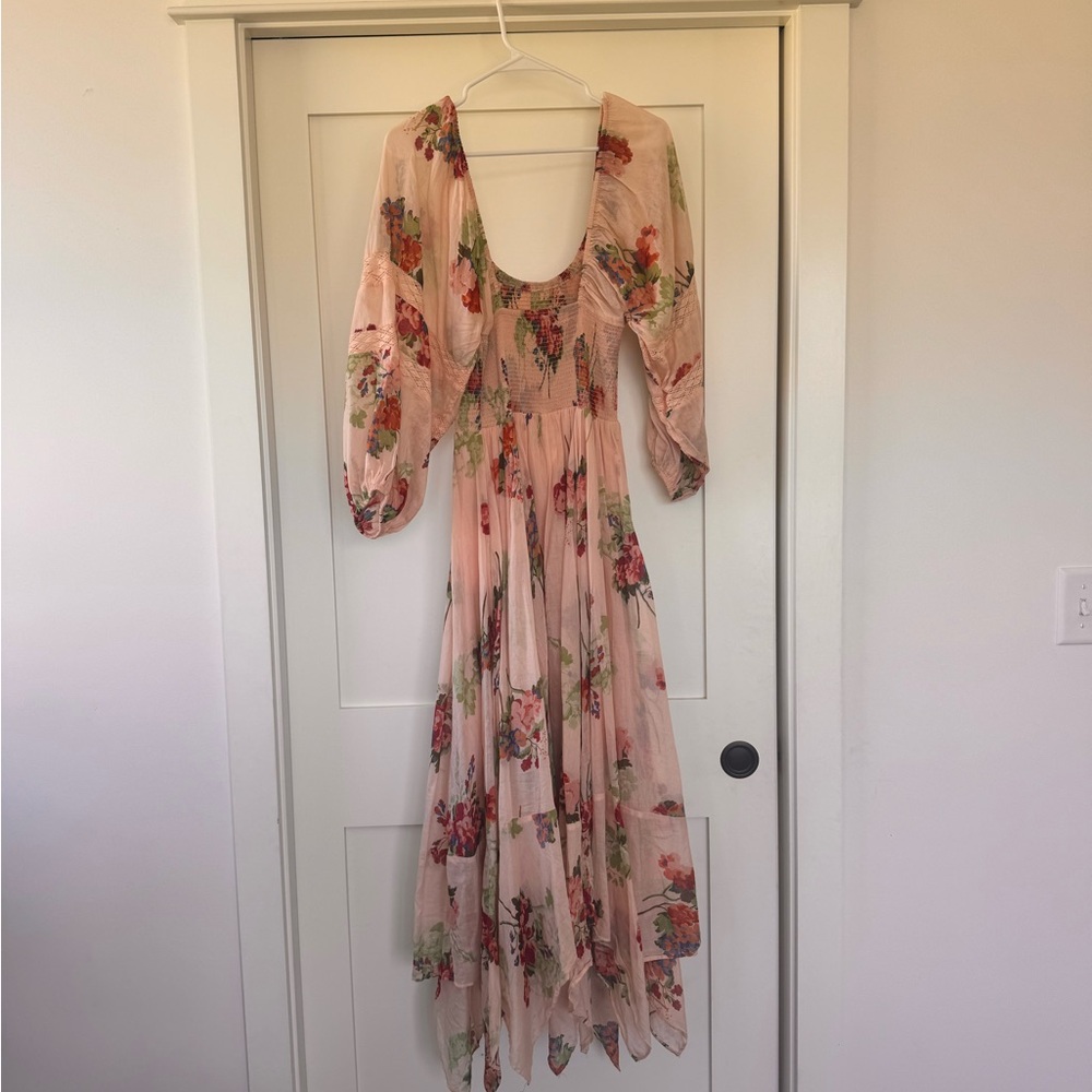 Free People Morning Glory Maxi Dress with Balloon Sleeves